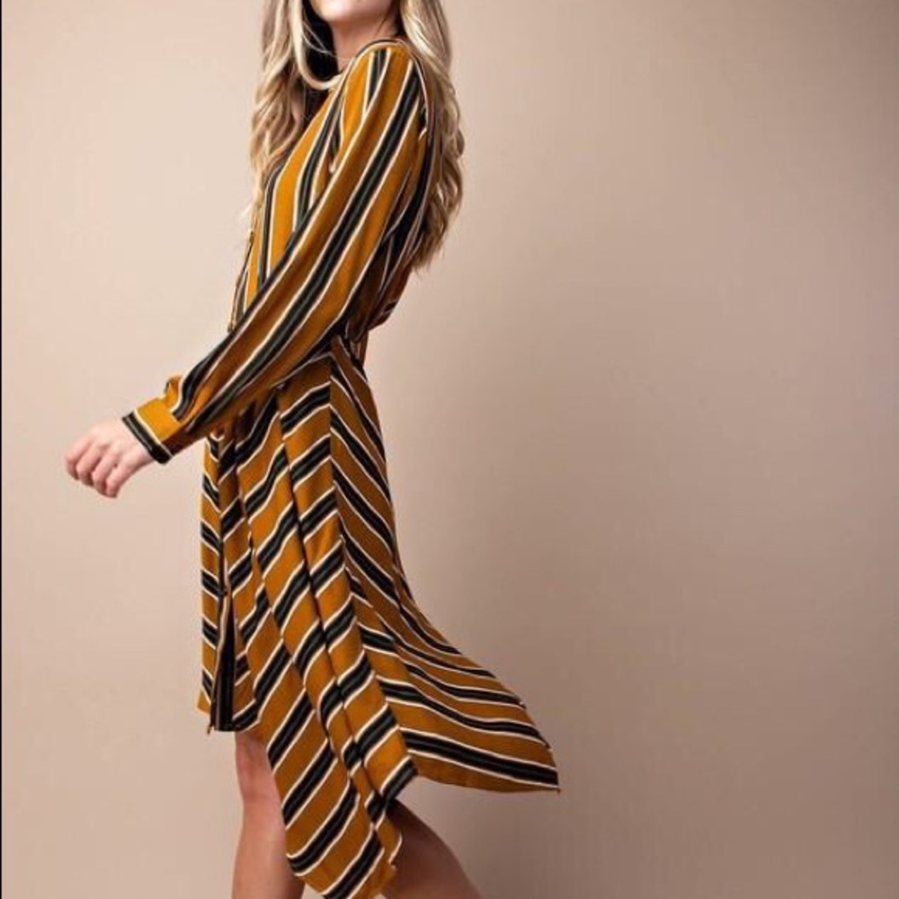 Button Down Striped Dress